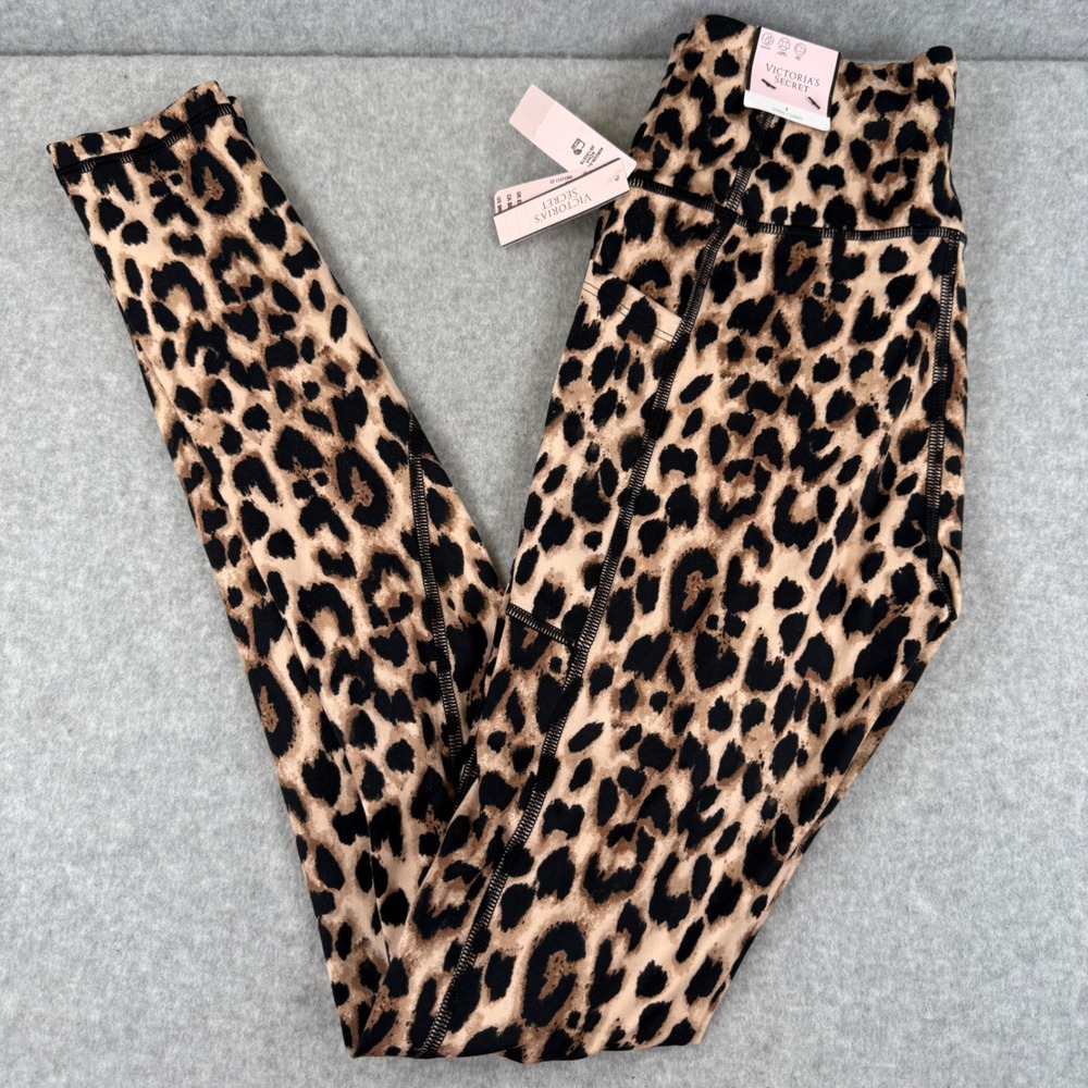 Victoria's Secret Incredible Essential Legging Leopard Print Size 4 Long Pockets